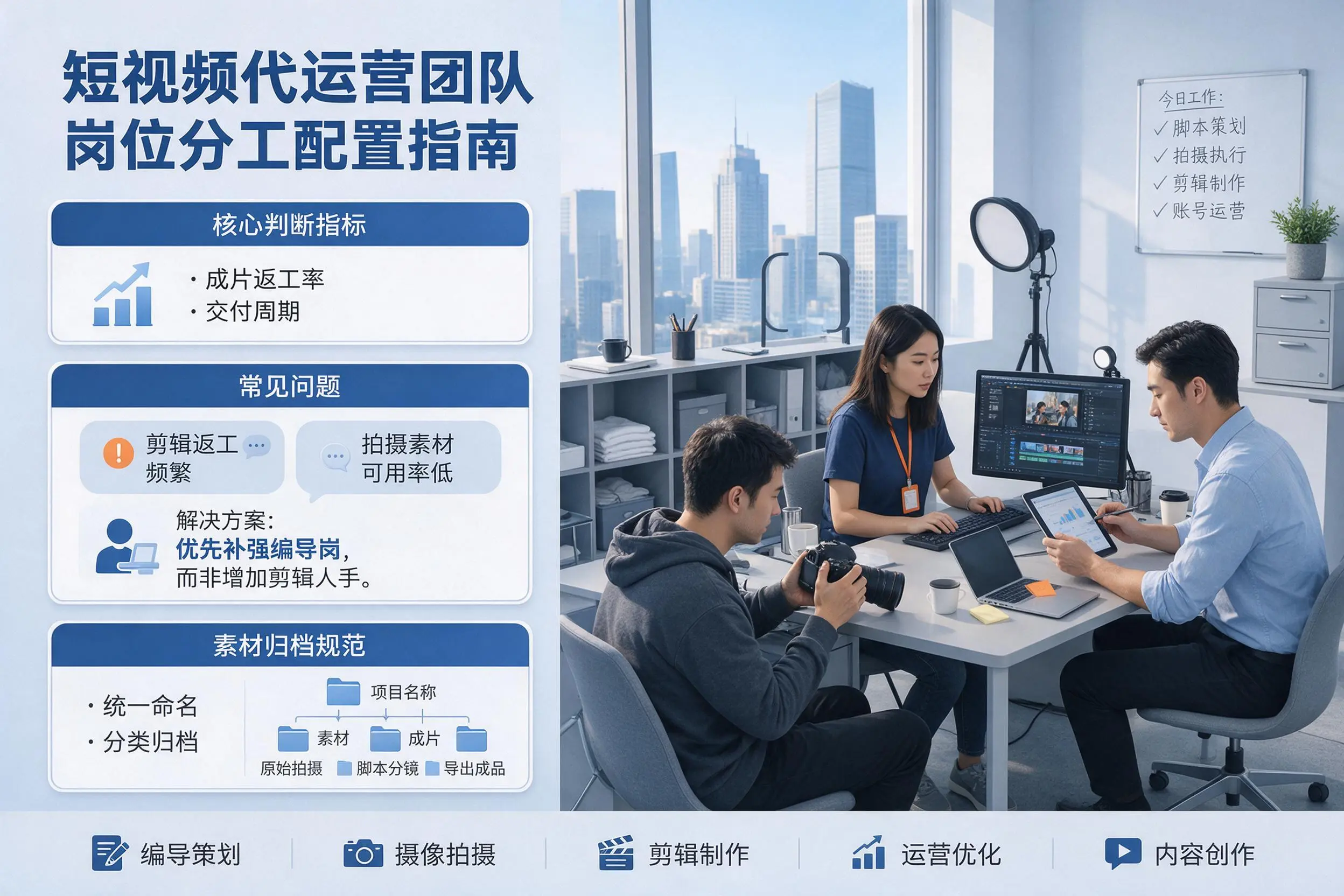 短视频代运营团队如何配置？许昌企业岗位分工科普说明