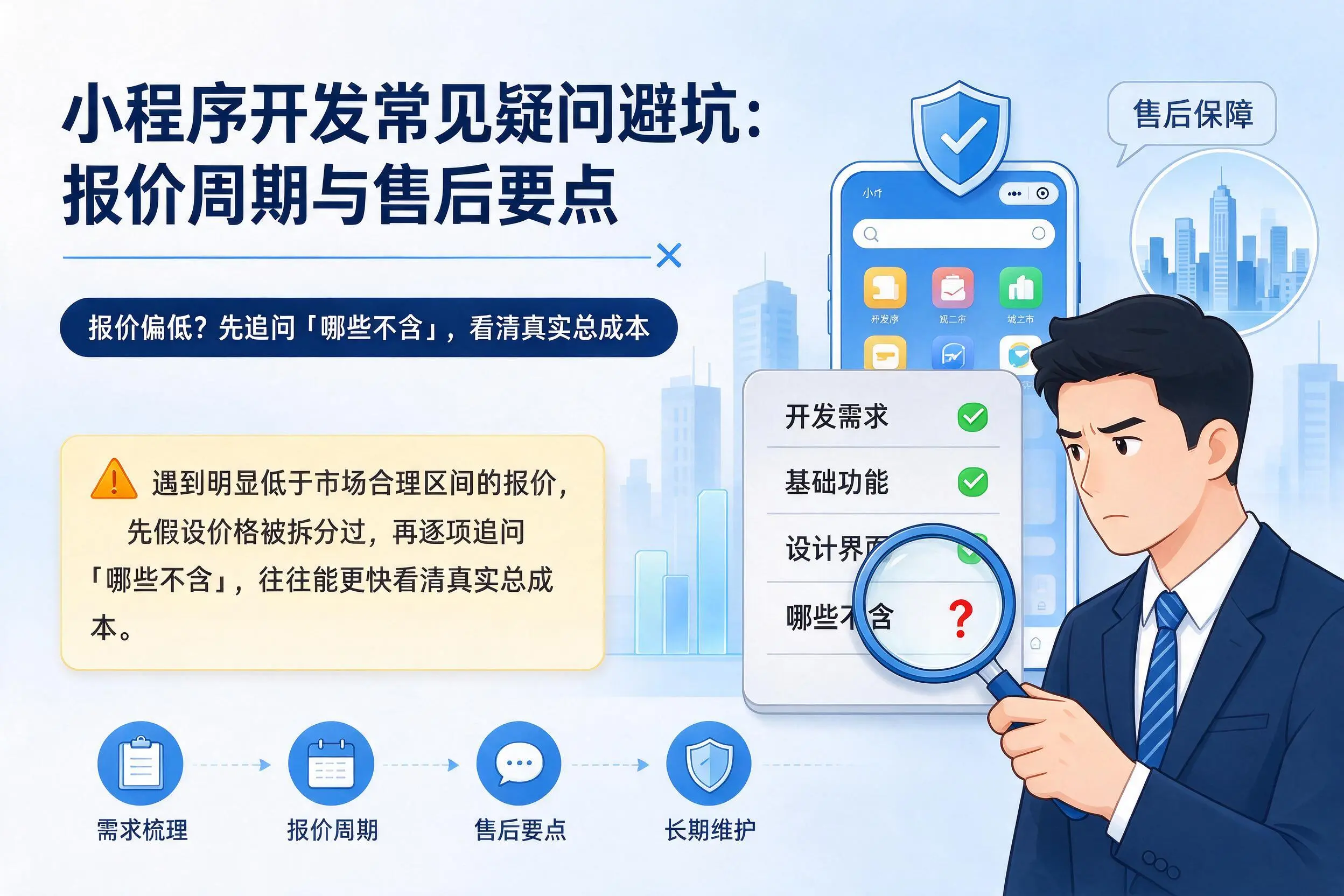 许昌小程序开发常见疑问避坑：报价周期与售后要点