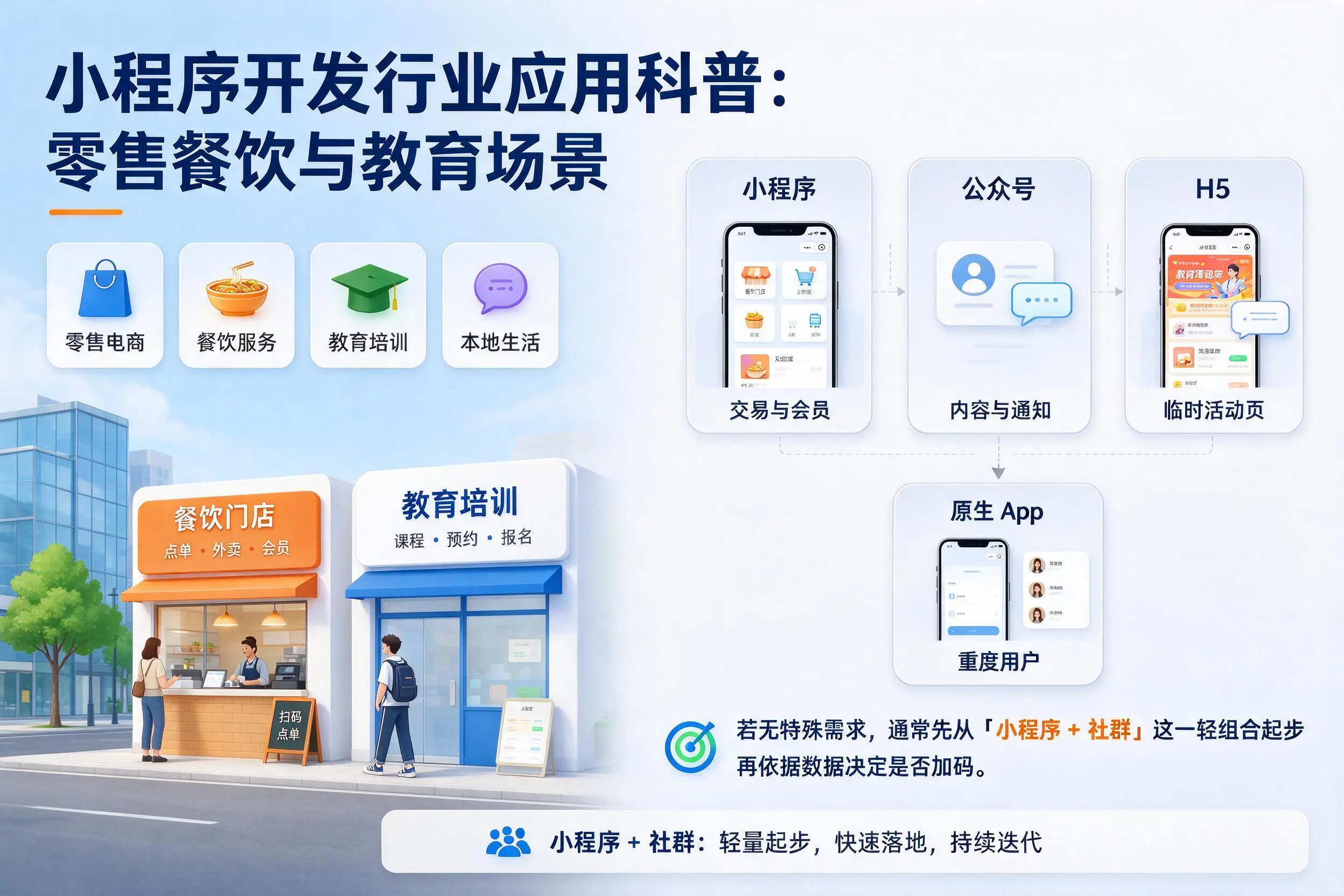 许昌小程序开发行业应用科普:零售餐饮与教育场景